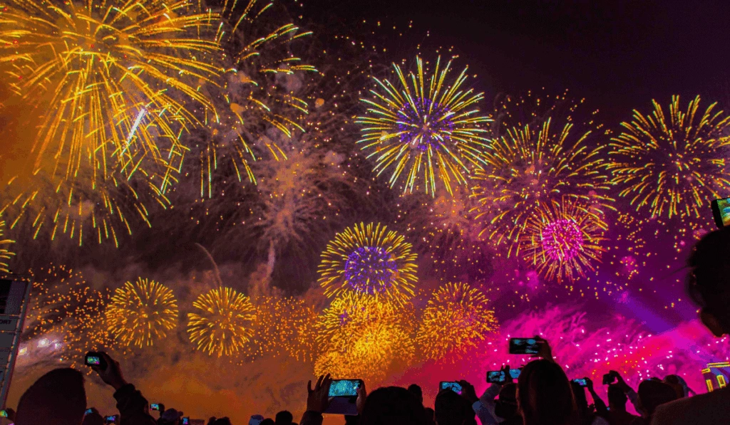 Eid al adha fireworks in abu dhabi - al dhafra region