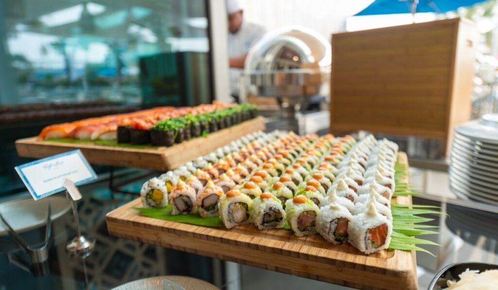 sushi platter - brunch by secret x Café del Mar