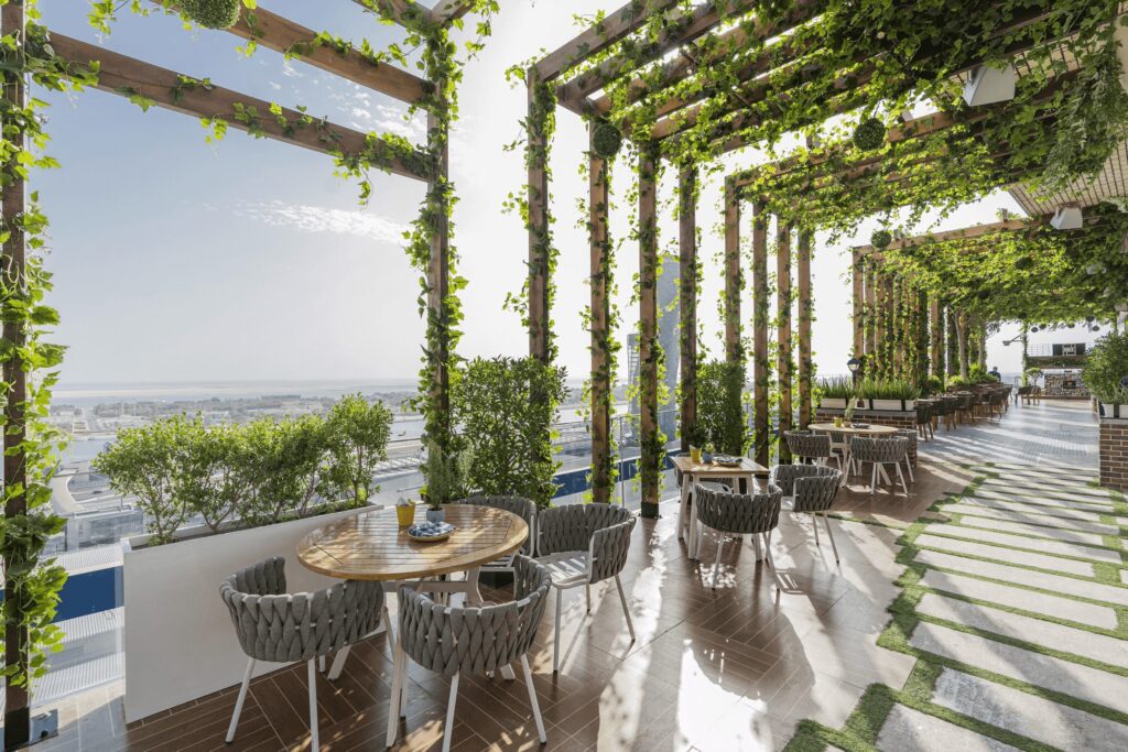 outdoor terraces dining in abu dhabi Brick Rooftop Kitchen & Bar